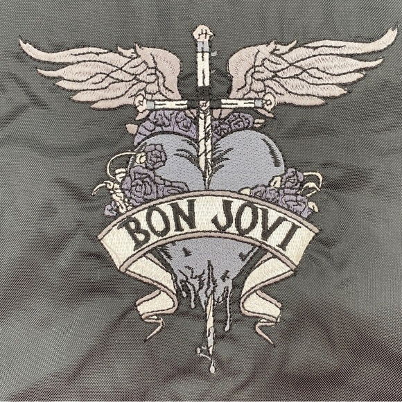 Bon Jovi Rare 2011 Live Tour Staff Men’s Black Embroidered Jacket XL - Picture 1 of 11